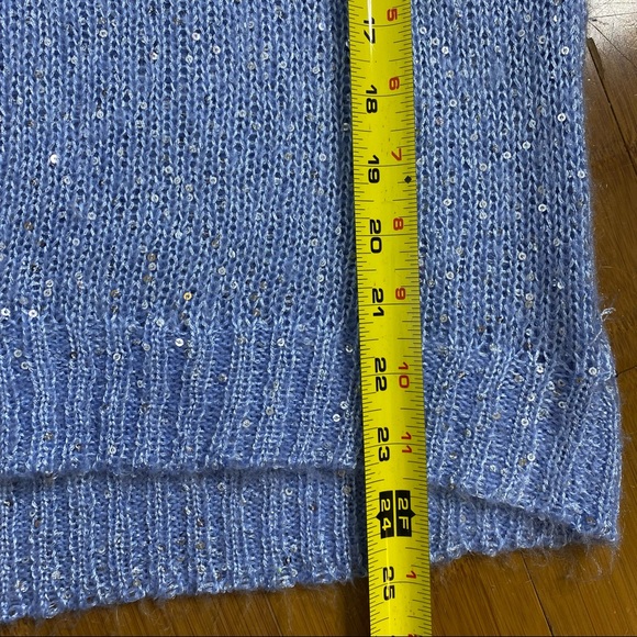 i jean by buffalo sequin crew sweater blue M - Picture 4 of 5